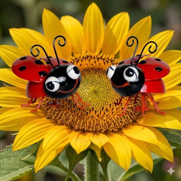 2er Set Süße Magnet Marienkäfer ca. 8 cm - Dekofigur